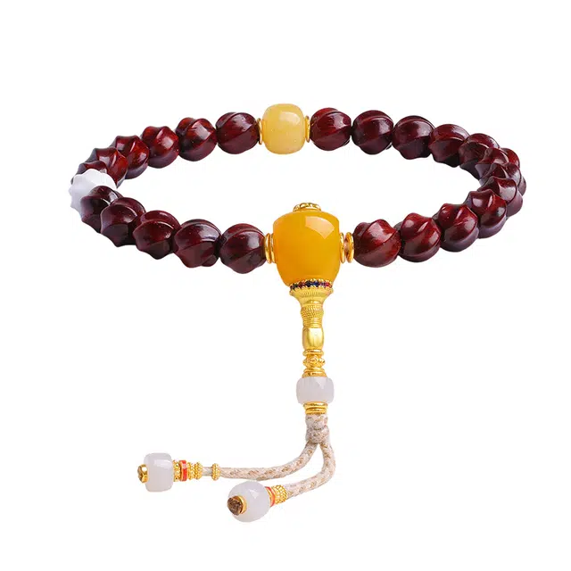 木盛缘 【精工工作室出品   扭转乾坤   扭扭珠】#好运 精品国潮多宝转运 紫檀属 手串 男女同款情侣款