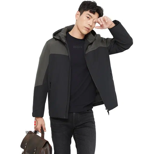 古鲨 轻暖户外拼接商务防风休闲行政夹克外套 男款