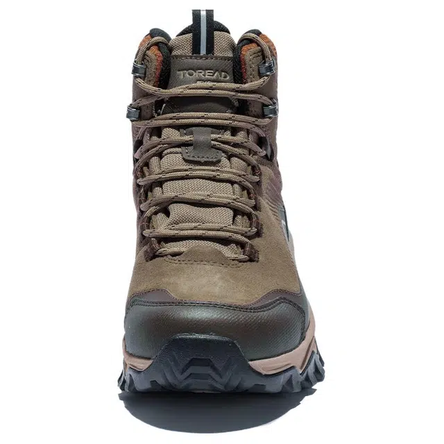 探路者 户外运动舒适 防滑保暖 高帮 登山鞋 男款 棕黑