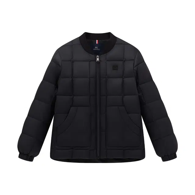 英氏 三防高密单排扣亲肤保暖长袖外套纯色立领合身轻薄常规款鹅绒羽绒内胆 儿童款