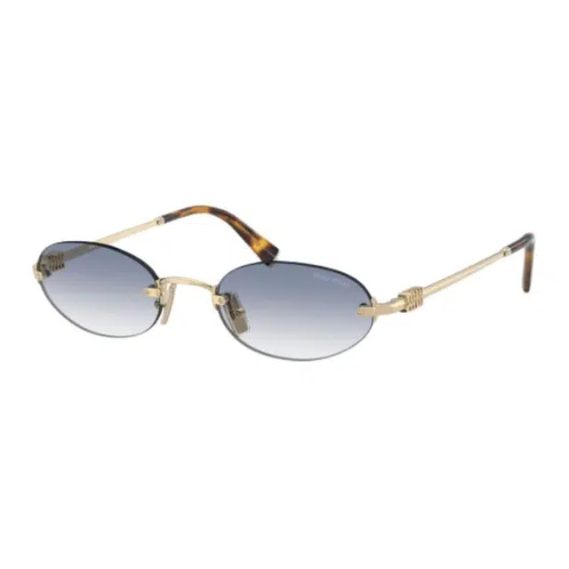 Miu Miu Oval Metal Sunglasses Gold