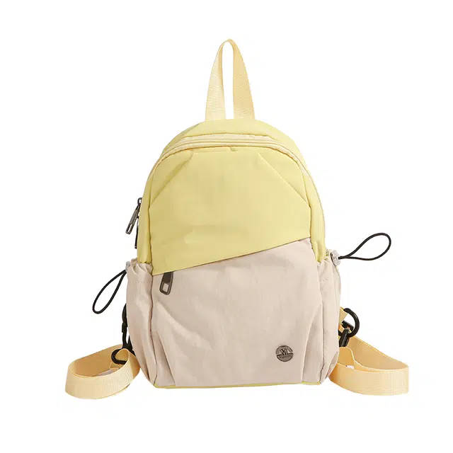 帕克熊 多巴胺甜酷小清新拼色轻盈舒适日常通勤上课百搭 布 双肩包 男女同款情侣款 多色