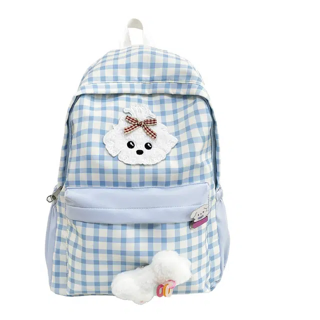 爱尔绅特 大容量高颜值通勤格子书包女初中背包 尼龙 双肩包 大号 男女同款情侣款 多色