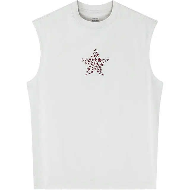 鸿星尔克 中国鸿系列 星星圆领透气百搭无袖背心 男款