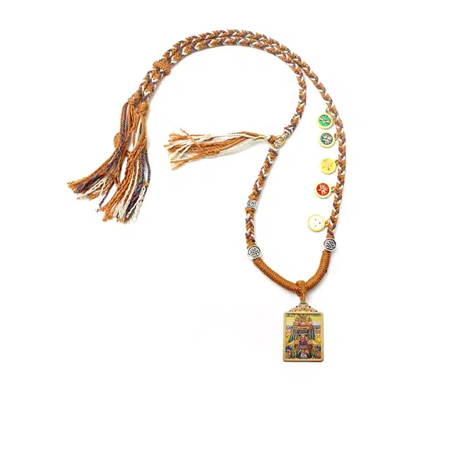 【财源滚滚都有路】 玉临门 藏式风格扎基拉姆  百搭气质五路财神唐卡复古民族风手工绳#好运 合金 项链 男女同款情侣款