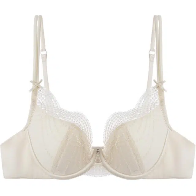 内在密码 法式纯欲蕾丝内衣女夏薄款大胸显小胸透气软钢圈防下垂性感文胸 女款