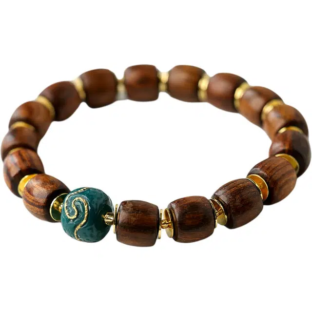 三檀小舍 【福气满满】回纹珠国风国潮霸气招财好运平安高级气质轻奢小众设计 花梨木 木作手串 男女同款情侣款