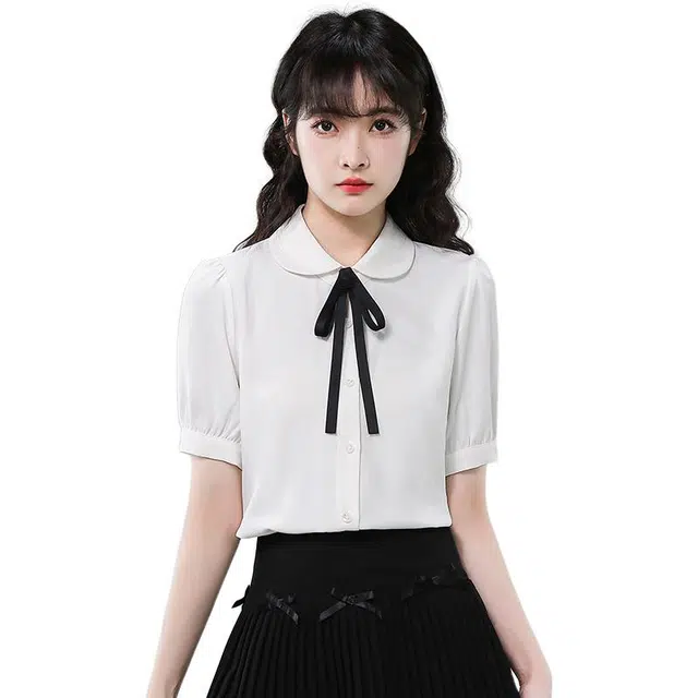 丝絮丝绸 清新简约百搭休闲短袖衬衫 女款