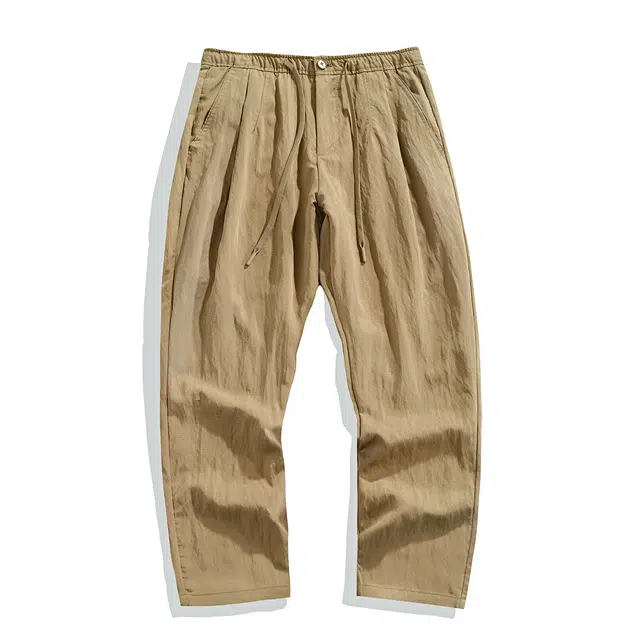 遨宇 美式极简风山系户外潮牌高街微皱斜纹九分裤情侣高级感潮流遛弯裤百搭速干运动裤子休闲裤 男女同款