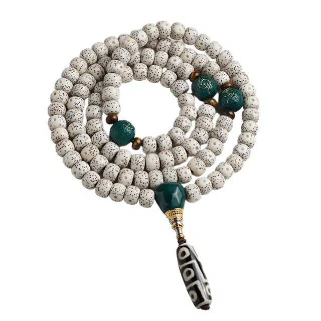 宣华意 国潮民族风佛珠佛珠戴脖子九眼天珠文玩配饰#好运 星月菩提 手串 男女同款情侣款