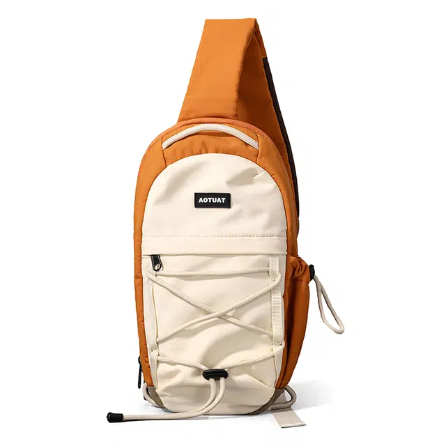 醇龙 多口袋拼色徒步旅行高颜值多巴胺清新 织物 胸包 常规 男女同款情侣款 橙色/紫色/蓝色/黑色