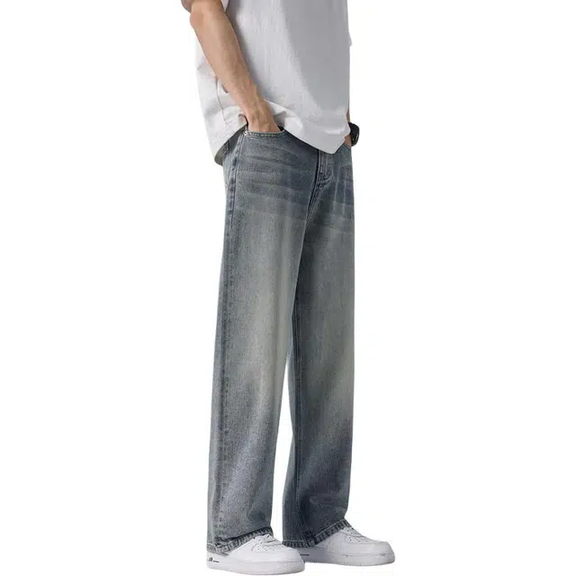 金盾 夏季男直筒宽松牛仔裤 男款