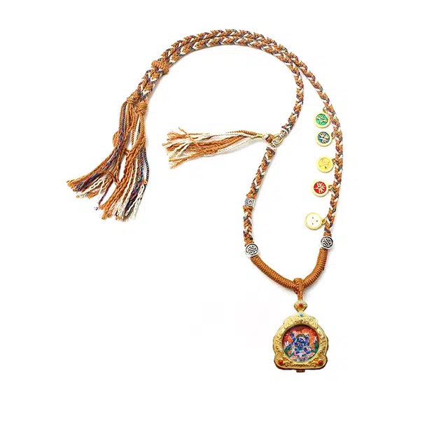 【顺风顺水人财旺】 玉临门 福气满满锦上添花  时来运转  诸事顺利  好事花生唐卡复古民族风好运 合金 项链 男女同款情侣款