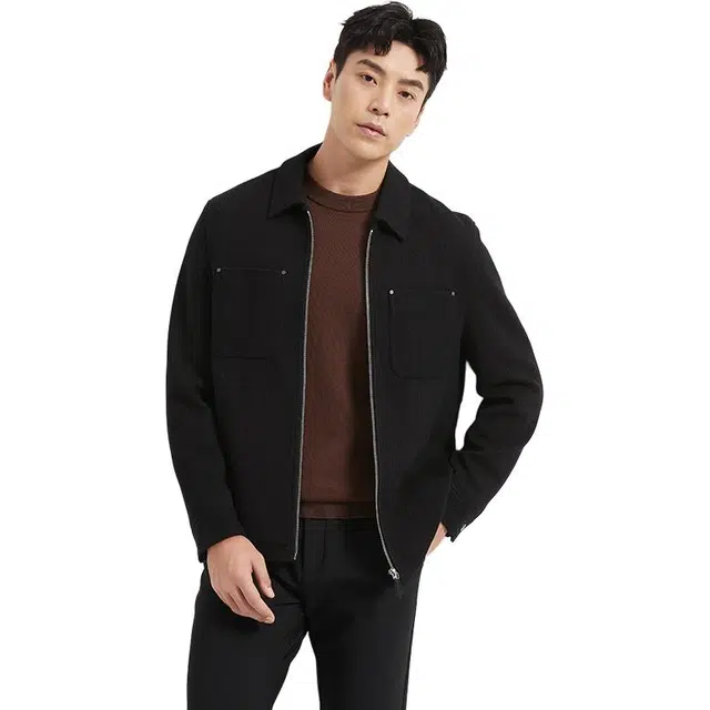 古鲨 英伦条纹时尚高端商务翻领秋装夹克外套 男款