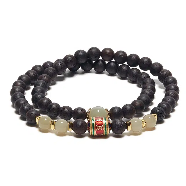 鶄鲤 新中式国潮 五条经佛珠 原创小众#好运 降真香 手串 女款