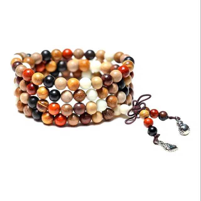 【多宝】 优奕芳 中式 国风 八方来财 转运珠 多圈叠戴基础款文玩盘珠 招财纳福文艺复古风#好运 檀木 手串 男女同款情侣款