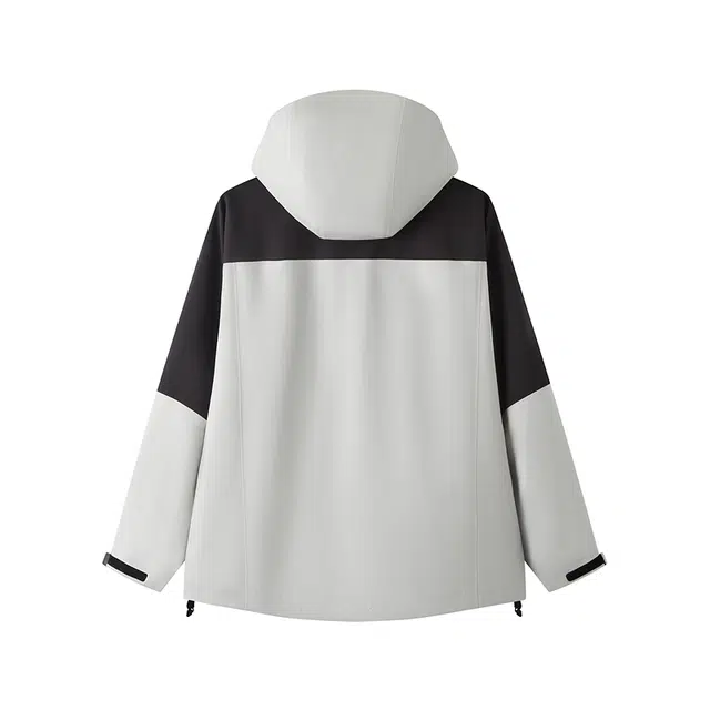 森马  情侣款软壳夹克宽松连帽  防风防雨冲锋衣 男款