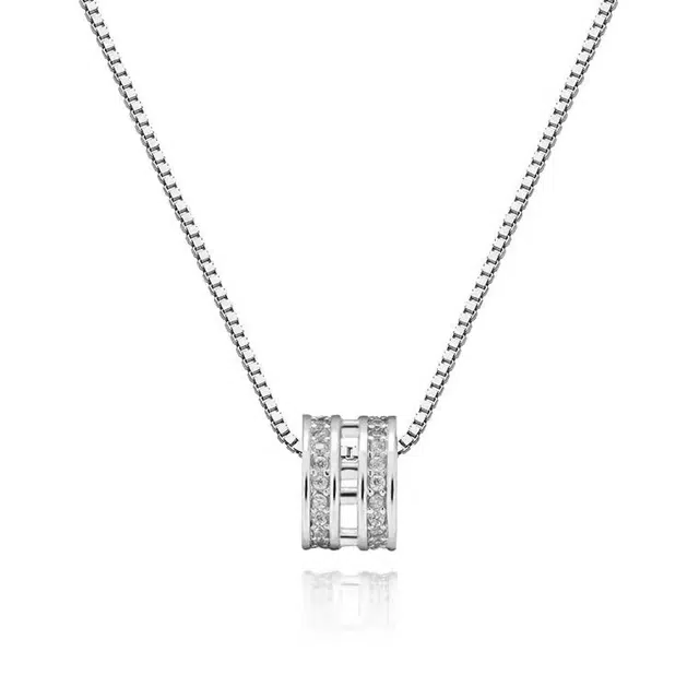 【幸运】 京华录 小蛮腰螺纹转运珠 锁骨链轻奢小众高级感 简约百搭配饰 好运 七月七鹊桥恋爱表白女友精美礼盒 锆石 项链 女款