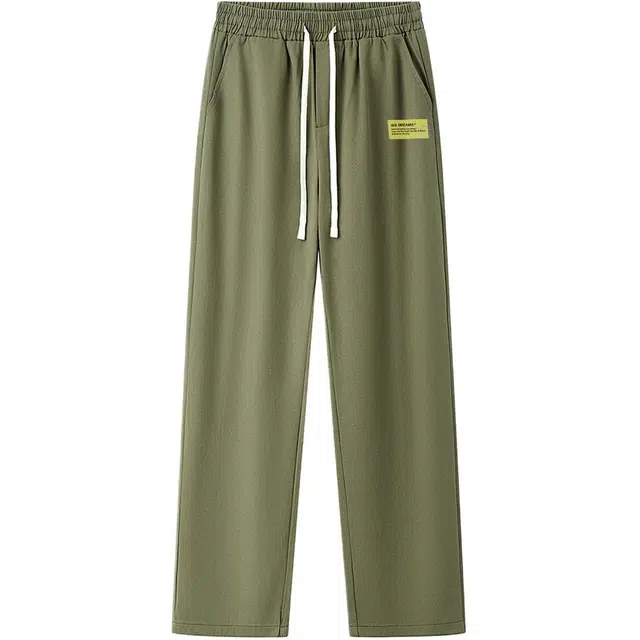 加菲猫家族 美式高街创意印花简约纯棉基础款纯色宽松复古卫裤亲肤柔软舒适运动百搭高级感直筒透气垂感显高系带休闲裤 男女同款