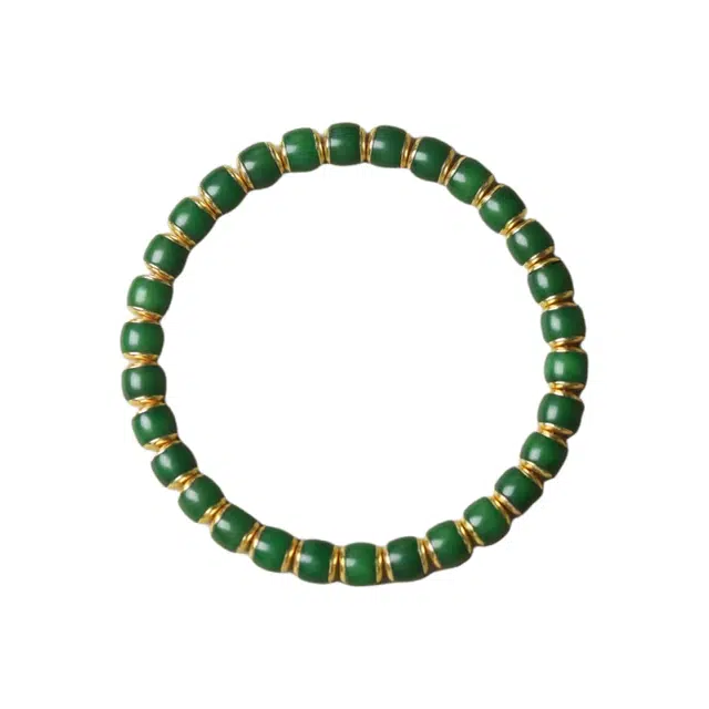 吉千年 【店长精选】新中式复古潮流风 好运  转运 招财进宝 松风绿 白玉菩提 手串 男女同款情侣款