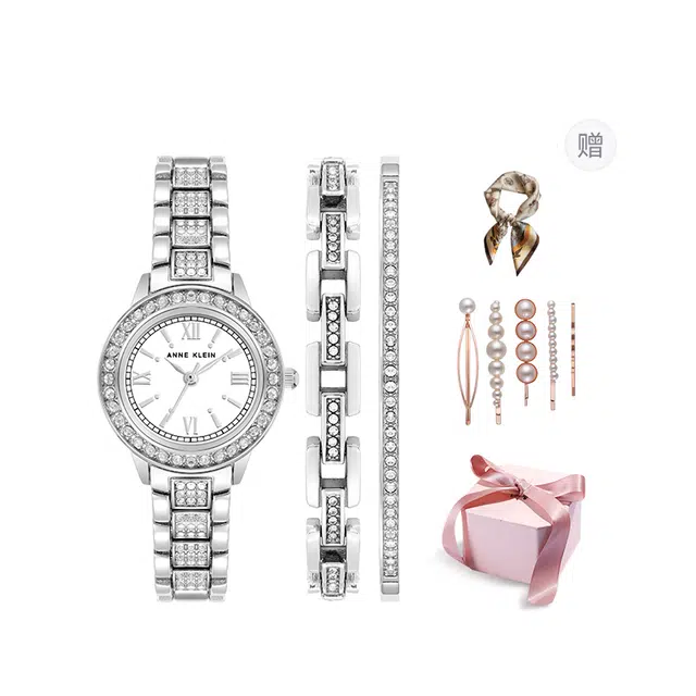 安妮克莱因 腕表 石英机芯 精钢表带 白色表盘 女表 小众时尚潮流日常通勤防水