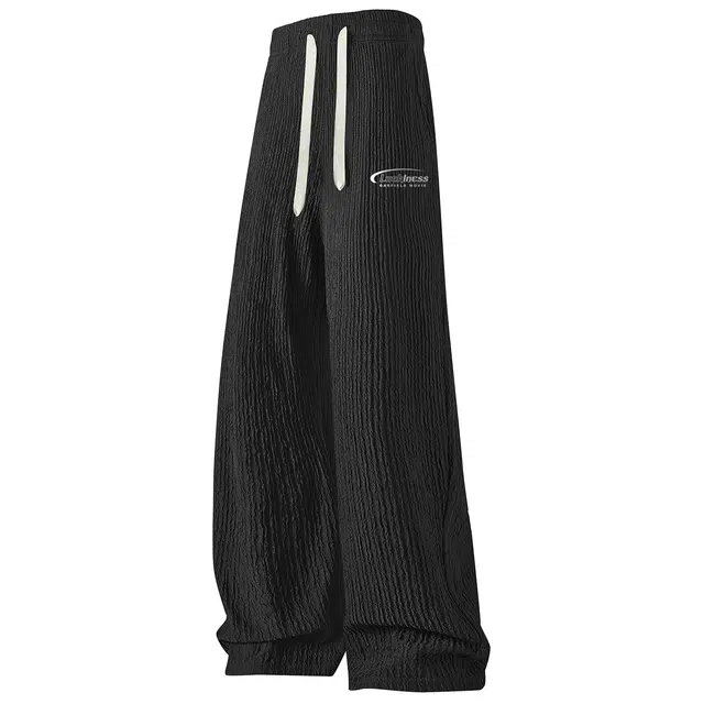 加菲猫家族 日系灯芯绒经典纯色基础款简约时尚宽松直筒垂感舒适透气阔腿日常出行户外运动百搭系带中腰休闲裤 男女同款