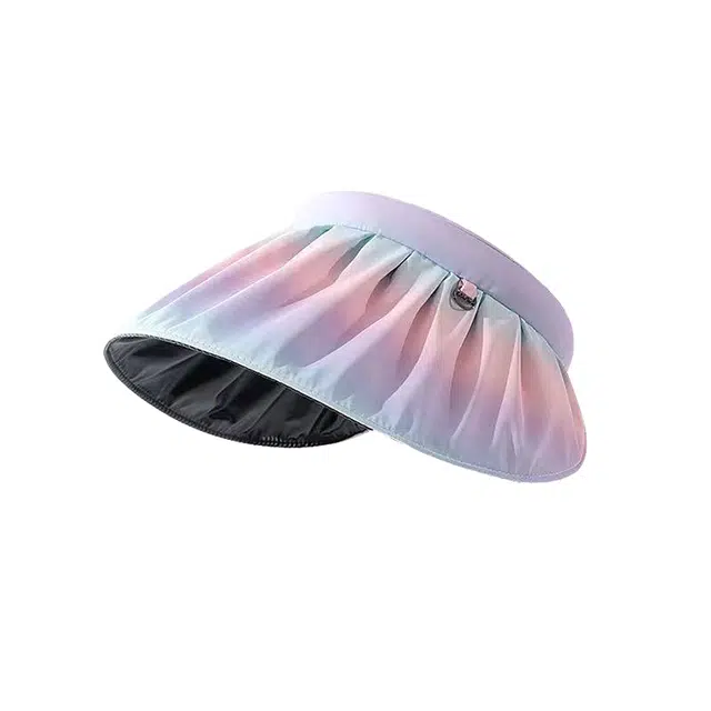 俞兆林 渐变色彩虹防紫外线空顶马拉松运动 聚酯纤维  防晒帽 女款