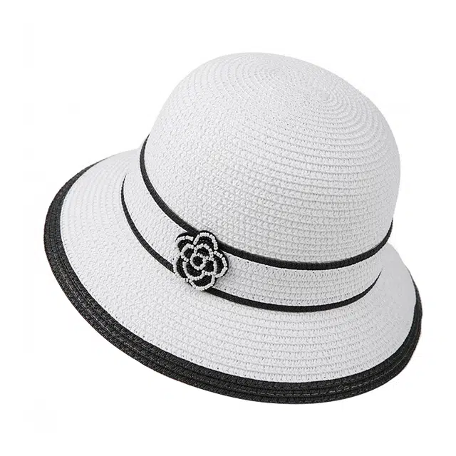 浪莎 英伦风复古小香风遮阳帽 户外休闲 草编 渔夫帽 女款