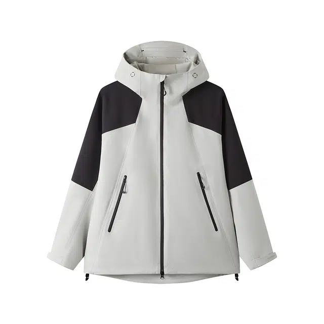 森马  情侣款软壳夹克宽松连帽  防风防雨冲锋衣 男款