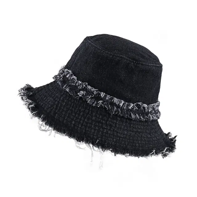 浪莎 日系水洗做旧毛边田园风百搭户外休闲大帽檐显脸小 聚酯纤维 渔夫帽 男女同款情侣款