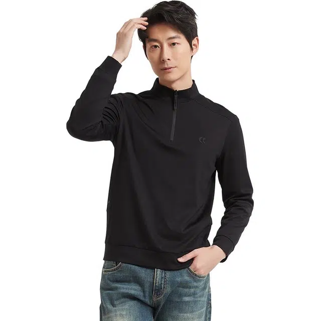 古鲨 商务弹力拉链长袖卫衣 男款