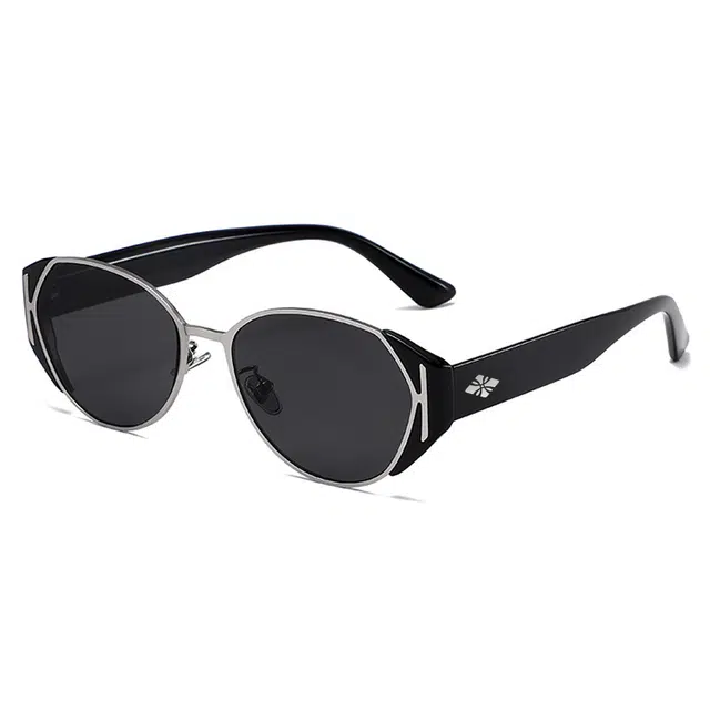 俞兆林 经典复古老钱风时尚遮阳个性高级感防紫外线潮流通勤休闲户外穿搭 金属 椭圆形 太阳眼镜 男女同款情侣款