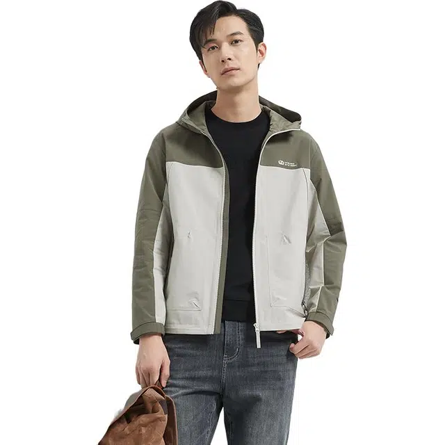古鲨 拼色户外休闲时尚帅气防风休闲夹克外套 男款
