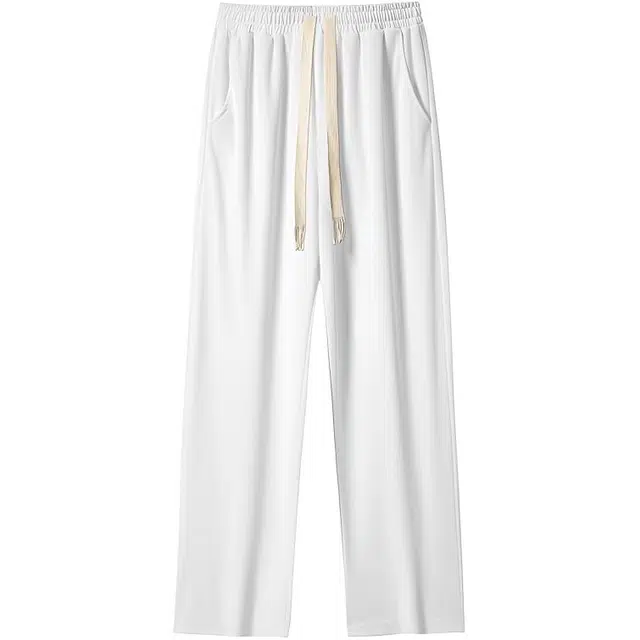 特斯型 美式基础简约垂感宽松舒适透气抽绳休闲裤 男女同款