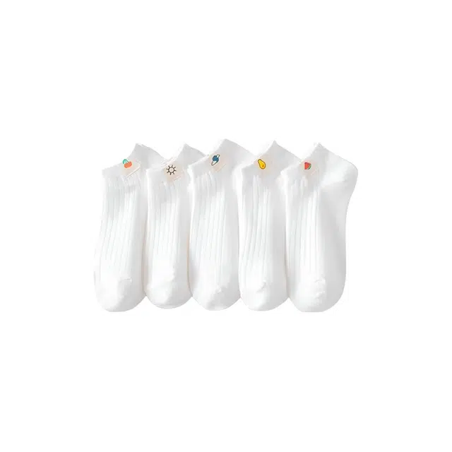 草本初色 清新百搭水果舒适透气高弹无痕隐形棉质柔软短袜 女款