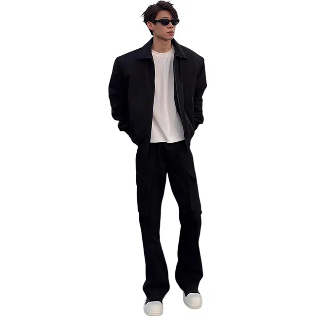 徐百货 短款痞帅高级感飞行员美式翻领棒球服夹克外套 男女同款