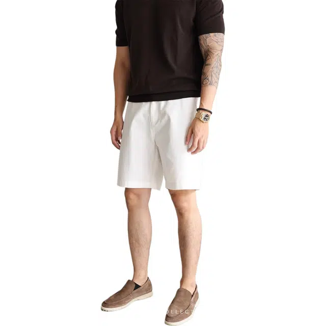 余闲 半松紧透气吸湿精梳棉休闲短裤 男女同款