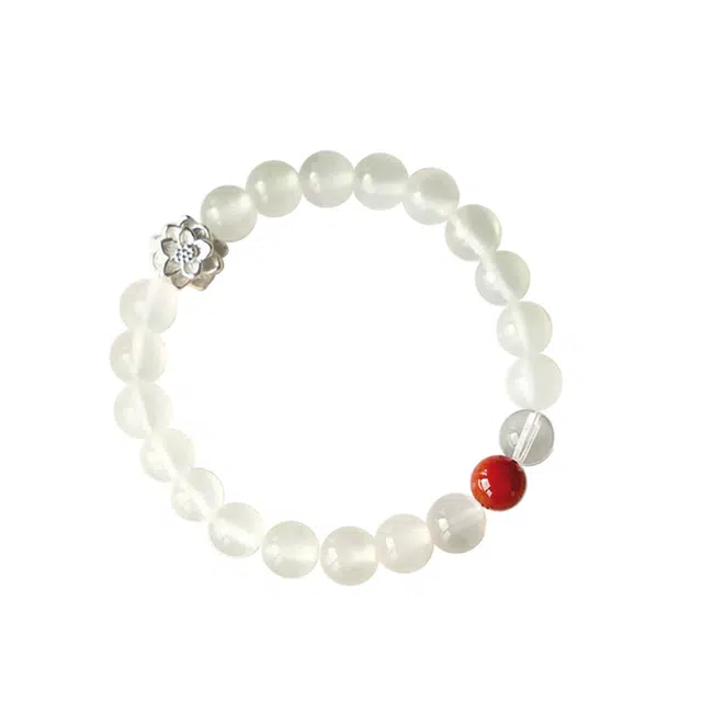 周百福 好运莲莲 纯净清心 温润新中式国潮古风气质 平安喜乐鸿运连连简约素雅日常百搭转运珠#好运天然 玉髓 手串 男女同款情侣款