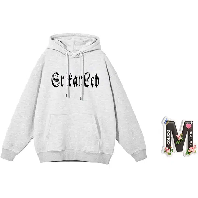 棉购 美式复古字母连帽时尚休闲百搭高街长袖卫衣 男女同款