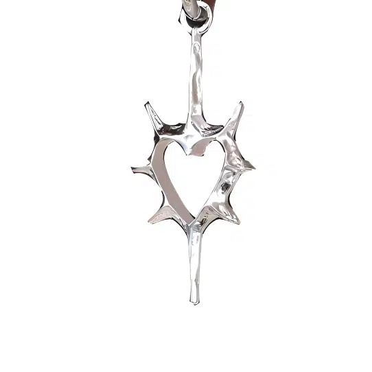 清脆小溪 简约风 荆棘爱心耳饰 轻奢精致百搭潮流搭配气质冷淡风 合金 耳环 女款