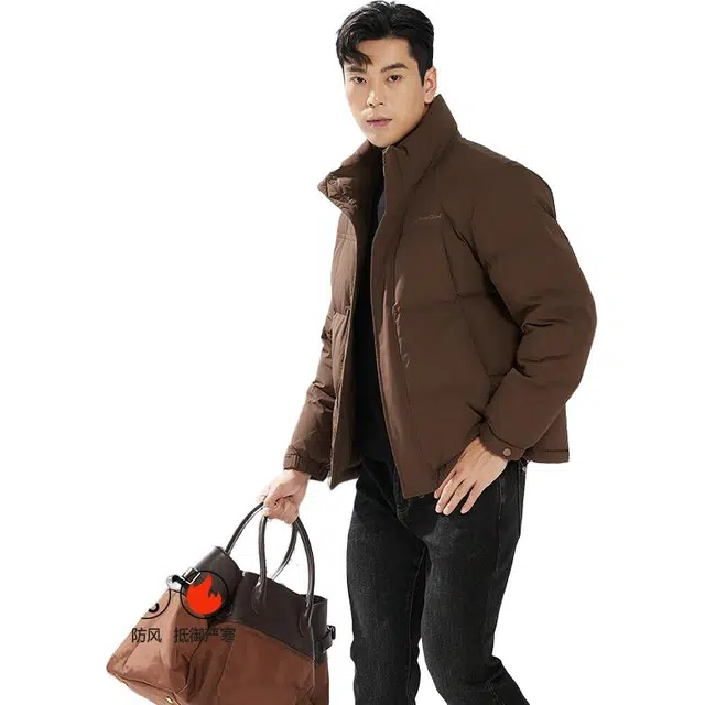 古鲨 立领商务时尚利落加厚外套羽绒服 男款
