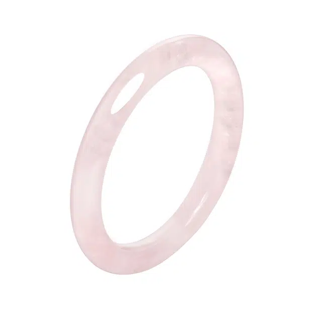 金大福 桃花粉晶镯 新中式甜美粉嫩圆条蜜桃冻高级感气质转运恋爱磁场小众显白百搭可爱通勤风#好运天然 粉水晶 手镯 女款