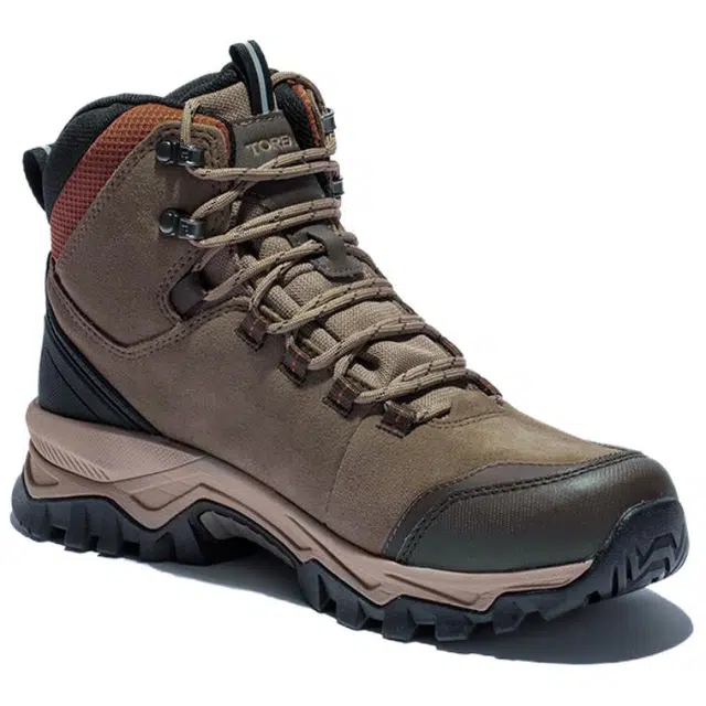 探路者 户外运动舒适 防滑保暖 高帮 登山鞋 男款 棕黑
