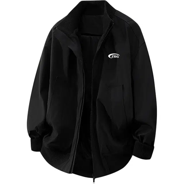 梓润格 美式复古设计百搭小众户外运动舒适简约宽松高街氛围感棒球无性别主义痞帅酷飒校园风高级时尚短款青春感立领飞行员夹克 男女同款