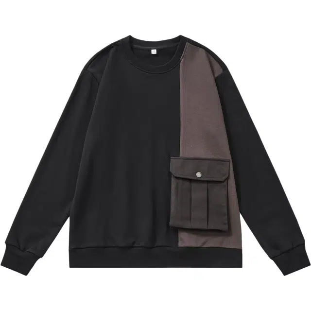 希越 春秋季 美式潮牌重磅拼接撞色卫衣 男款