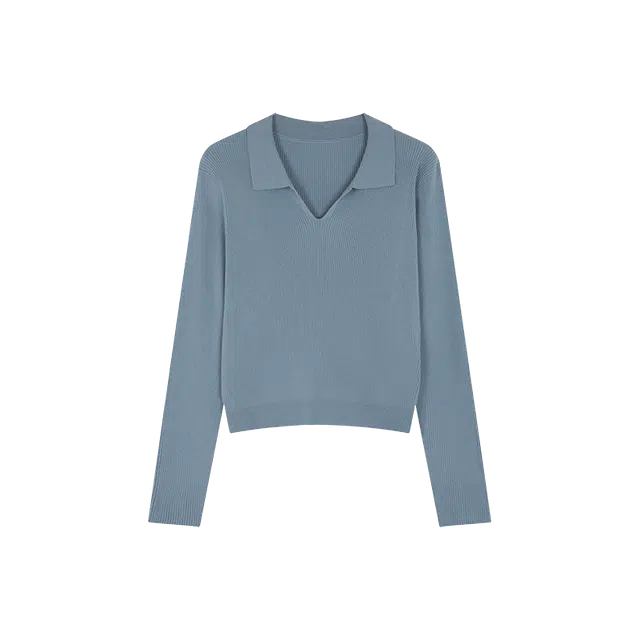 沫晗依美 翻领常规针织衫 女款