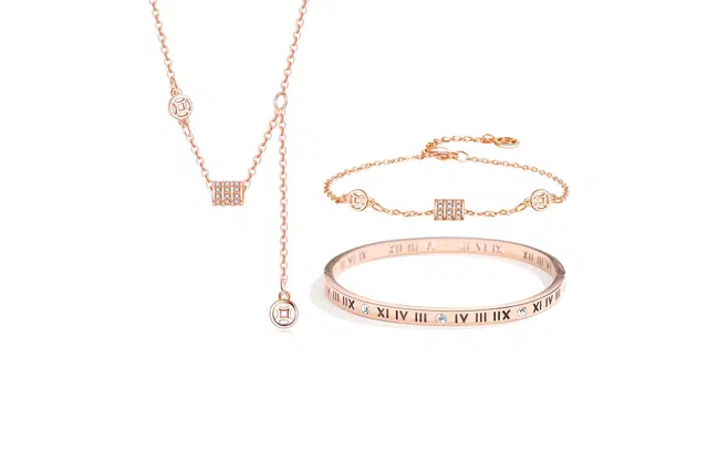 迎百宝 财源滚滚小蛮腰套装 福气满满招财纳福金币优雅高级感百搭流苏罗马风情三件套 灵动约会告白仪式感 合金 手链 男女同款情侣款