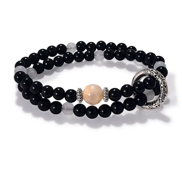 周帝王 平安喜乐 大气设计精致新中式招财时尚简约复古百搭高级感串珠精美 黑檀 手串 男女同款情侣款