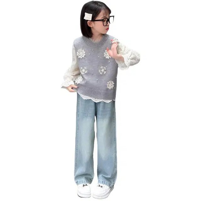 天才小熊休闲运动套装 女童春秋季大童潮牌小孩衣服 小女孩短袖洋气时髦 舒适帅气轻便 亲肤