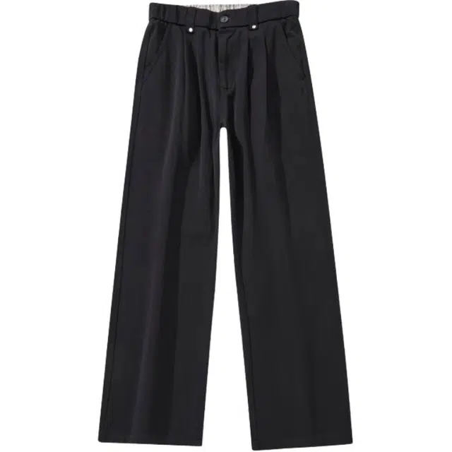 假日伯爵 美式潮流轻奢纯色简约基础款宽松直筒垂感拖地裤舒适亲肤柔软凉感透气运动休闲裤 男款